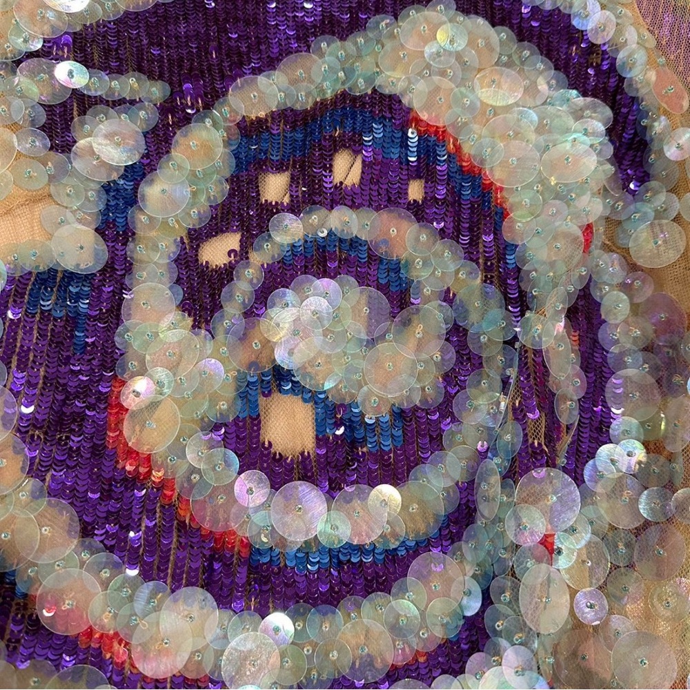 Emilio Pucci Purple and Cream Sequin Dress - Picture 5 of 5